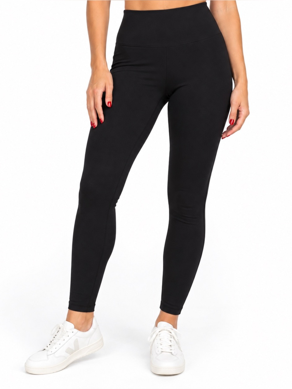 SPANX Black High Rise Pull On Activewear Shaping Pants Leggings Stretch Size S